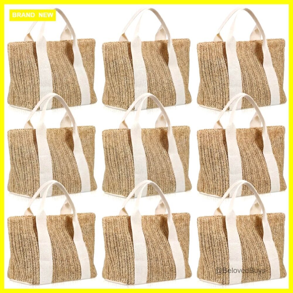 Small Burlap Tote Bag with Shoulder Strap for Beach Wedding Favors